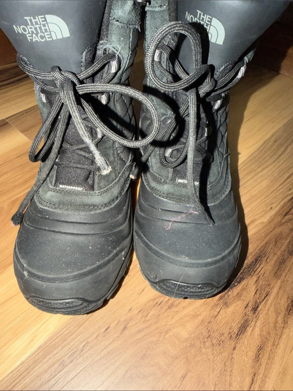 The North Face Kids Black Quilted Snow Boots
